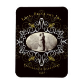  Gold Deco Festive Foliage Holiday Foto Magneet (Verticaal)