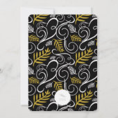 Gold  Deco Foliage Classic Holiday Party Kaart (Achterkant)