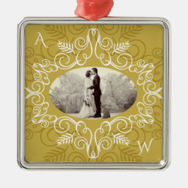  Gold Deco Lijst Festive Foliage Chic Photo Metalen Ornament