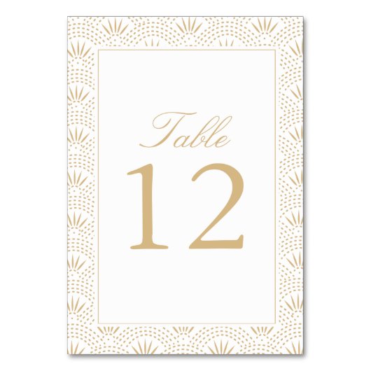 Gold Deco Seigaiha tafelnummer (Voorkant)