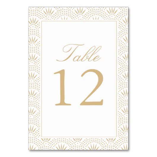 Gold Deco Seigaiha Tafelnummer Kaarten (Voorkant)