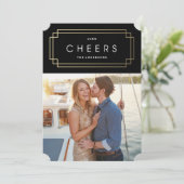 Gold Deco Vakantie Feestdagenkaart (Staand voorkant)