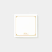 Gold Decorative Border Script Post it Notes (Voorkant)