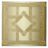 Gold Decorative Ceramic Tile Tegeltje (Voorkant)