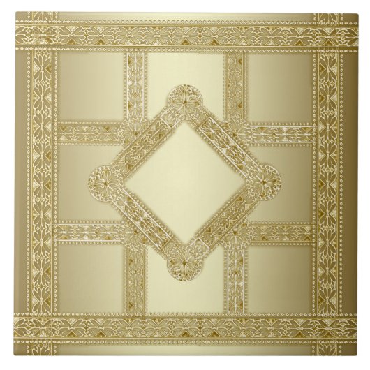 Gold Decorative Ceramic Tile Tegeltje (Voorkant)