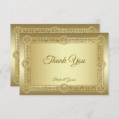 Gold Decorative Flat - Hartelijk dank Bedankkaart (Voorkant / Achterkant)