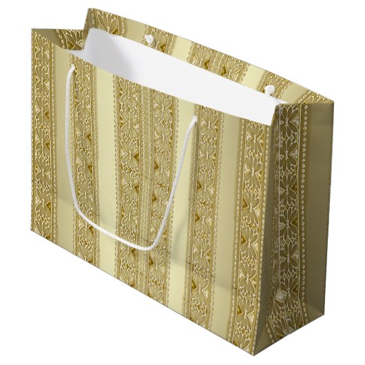 Gold Decorative Gift-tas Groot Cadeauzakje (Voorkant Gekanteld)