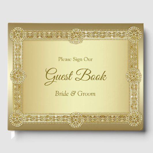 Gold Decorative Guest Book Gastenboek (Voorkant)