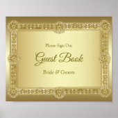 Gold Decorative Guest Book Sign Poster (Voorkant)