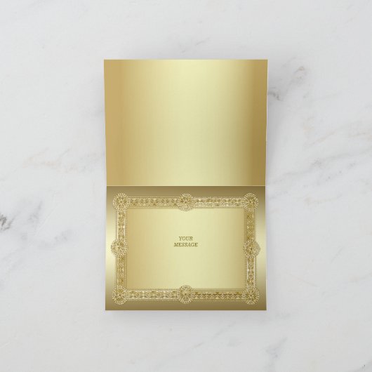 Gold Decorative - Hartelijk dank Bedankkaart (Binnen)