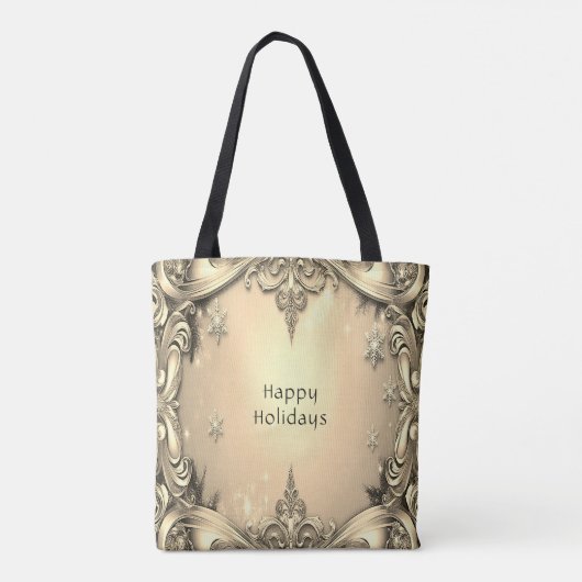 Gold Decorative Holiday Canvas tas (Achterkant)