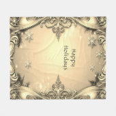 Gold Decorative Holiday Fleece Blanket (Voorkant (Horizontaal))