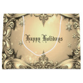 Gold Decorative Holiday Gift Bag Groot Cadeauzakje (Voorkant)