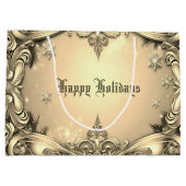 Gold Decorative Holiday Gift Bag Groot Cadeauzakje (Achterkant)