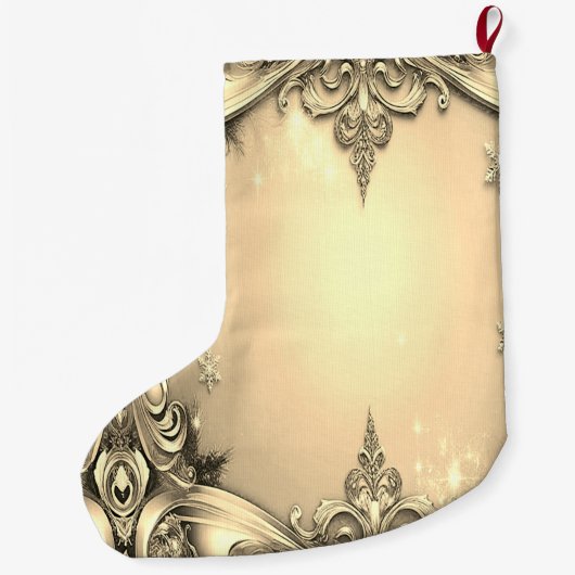 Gold Decorative Holiday Stocking Grote Kerstsok (Achterkant)