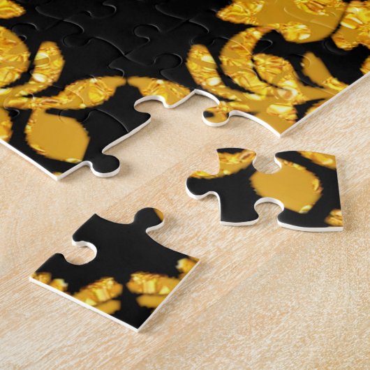 Gold Decorative Jigzaag Puzzle Legpuzzel (Zijkant)