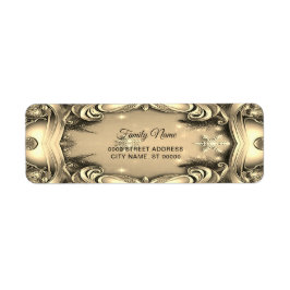 Gold Decorative Return-adreslabel Etiket