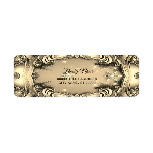 Gold Decorative Return-adreslabel Etiket (Voorkant)