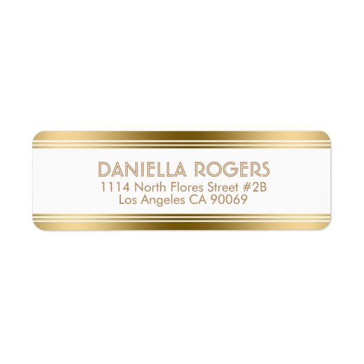 Gold Decorative Stripes Geometric Modern Design Etiket (Voorkant)