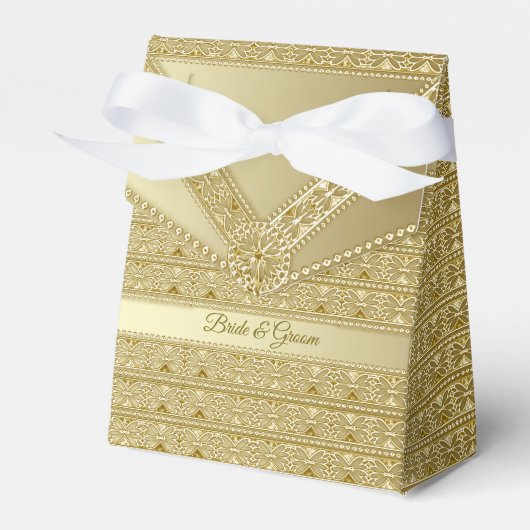 Gold Decorative Wedding Favor Box Bedankdoosjes (Voorkant Zijde)