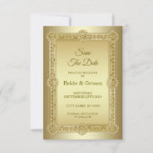 Gold Decorative Wedding Save the Date (Voorkant)