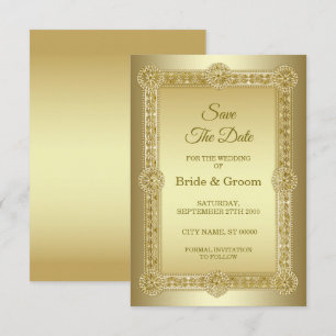 Gold Decorative Wedding Save the Date
