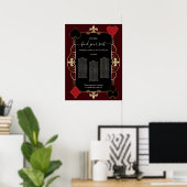 Gold Deep Burgundy Casino Wedding Seating Chart  Poster (Thuiskantoor)