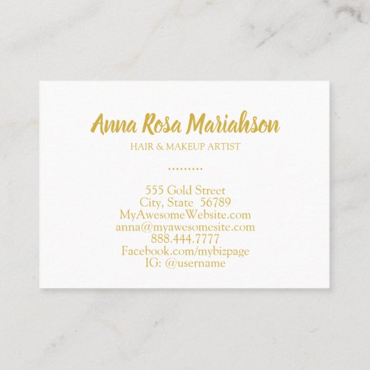 *~* Gold Deep Paarse Marble Modern Chic Visitekaartje (Achterkant)