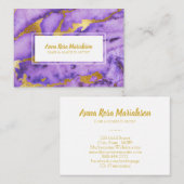 *~* Gold Deep Paarse Marble Modern Chic Visitekaartje (Voorkant / Achterkant)