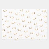 Gold Deer Antler Holiday Inpakpapier Vel (Voorkant 2)