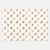 Gold Deer Antler Holiday Inpakpapier Vel (Voorkant)