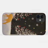 Gold Deer Familie in Snowy Kerstbos Case-Mate iPhone Case (Achterkant (horizontaal))