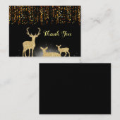 Gold Deer Family Bedankt Kaarten Notitiekaartje (Voorkant / Achterkant)