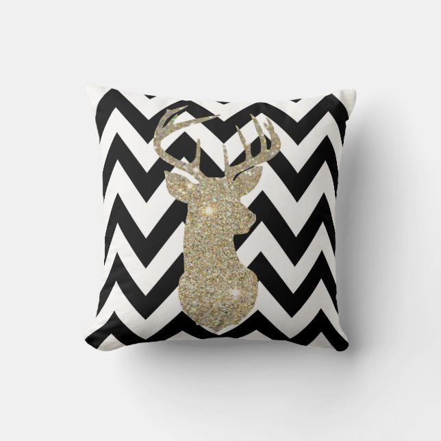 Gold Deer Head Pillow Kussen (Voorkant)
