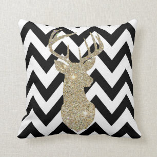 Gold Deer Head Pillow Kussen