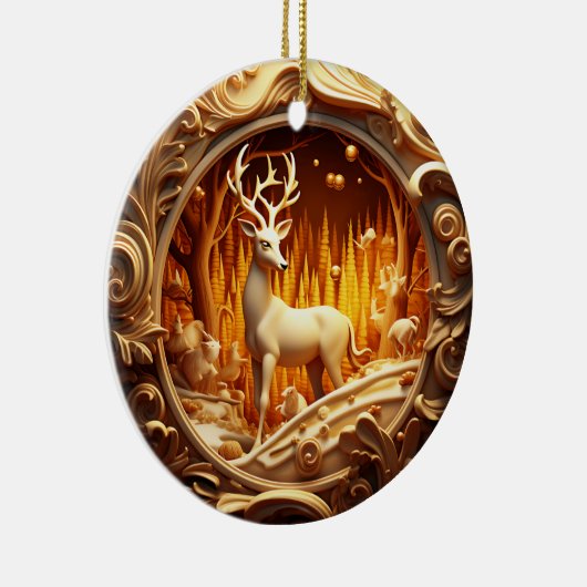 Gold Deer Kerstvakantie Ornament (Rechts)