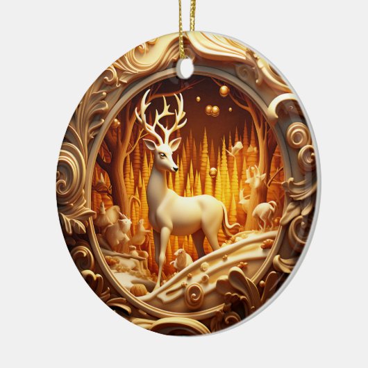 Gold Deer Kerstvakantie Ornament (Links)