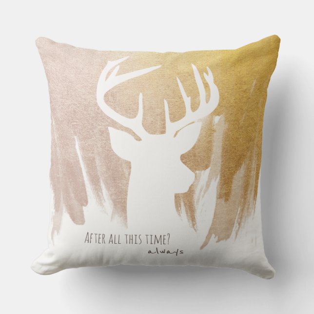 Gold Deer Patronus Pillow Kussen (Voorkant)
