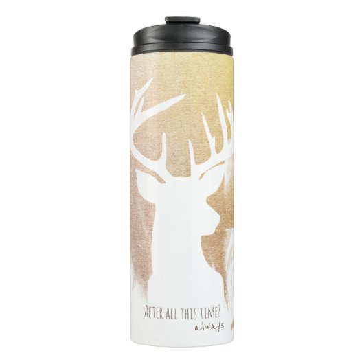 Gold Deer Patronus Tumbler Thermosbeker (Voorkant)