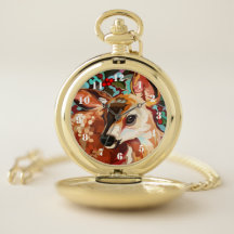 Gold Deer Pocket Watch