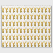 Gold Deer Silhouette Modern Holiday Cadeaupapier (Vlak)