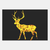 Gold Deer Splattered Paint  Inpakpapier Vel (Voorkant 2)