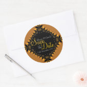 Gold Delicate Lace Save the Date Sticker (Envelop)