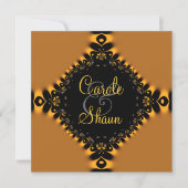 Gold Delicate Lace Wedding Uitnodiging (Voorkant)