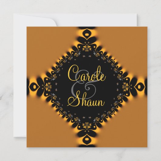 Gold Delicate Lace Wedding Uitnodiging (Voorkant)