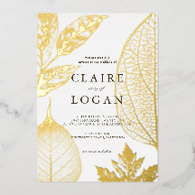 Gold Delicate Leaves Wedding Folie