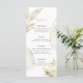 Gold Delicate Leaves Wedding Menu (Staand voorkant)