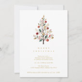 Gold Delicate Minimalist Winter Christmas Tree Kaart (Voorkant)
