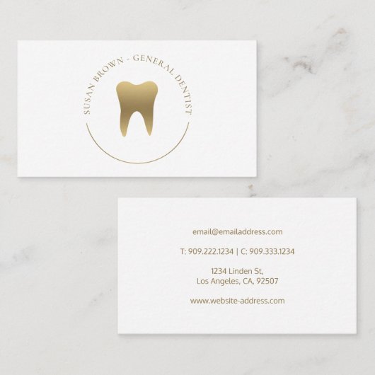 Gold Dental Logo Visitekaartje (Voorkant / Achterkant)