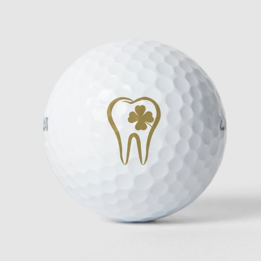 Gold Dentist | Lucky Teeth Golfballen (Voorkant)